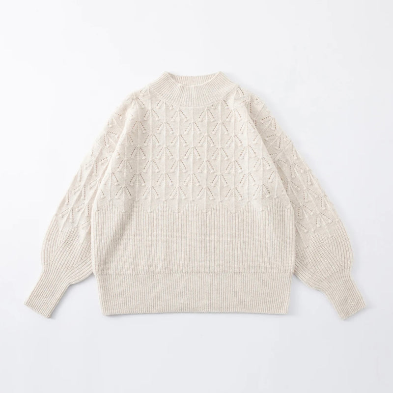 N.57 Bobble Cropped Sweater Cashmere Blend - Shell