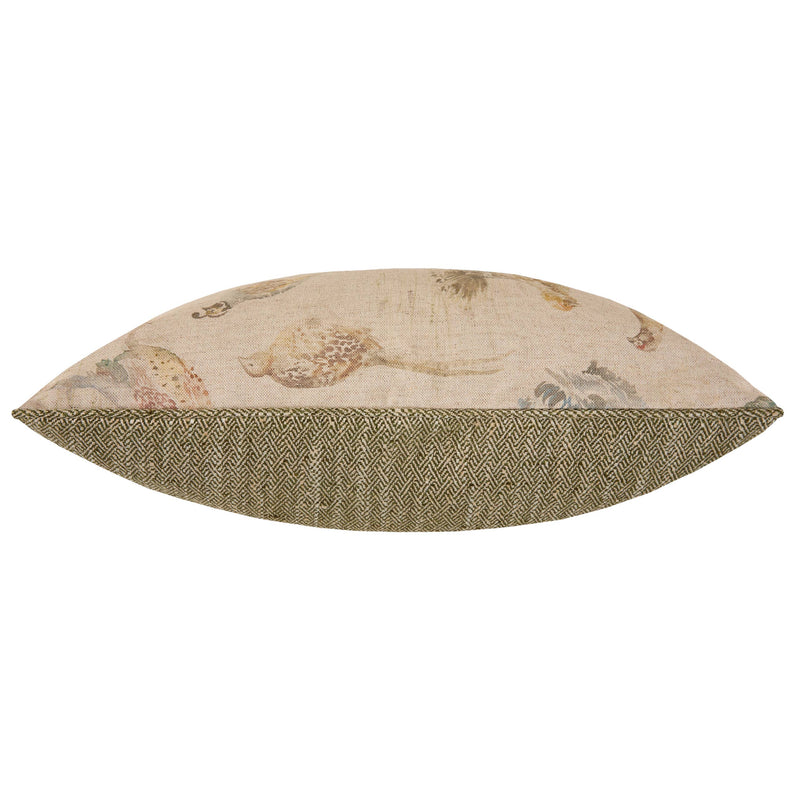 Game Birds Natural Linen Cushion / Hand Painted Watercolour Printed /          50 x 50cm