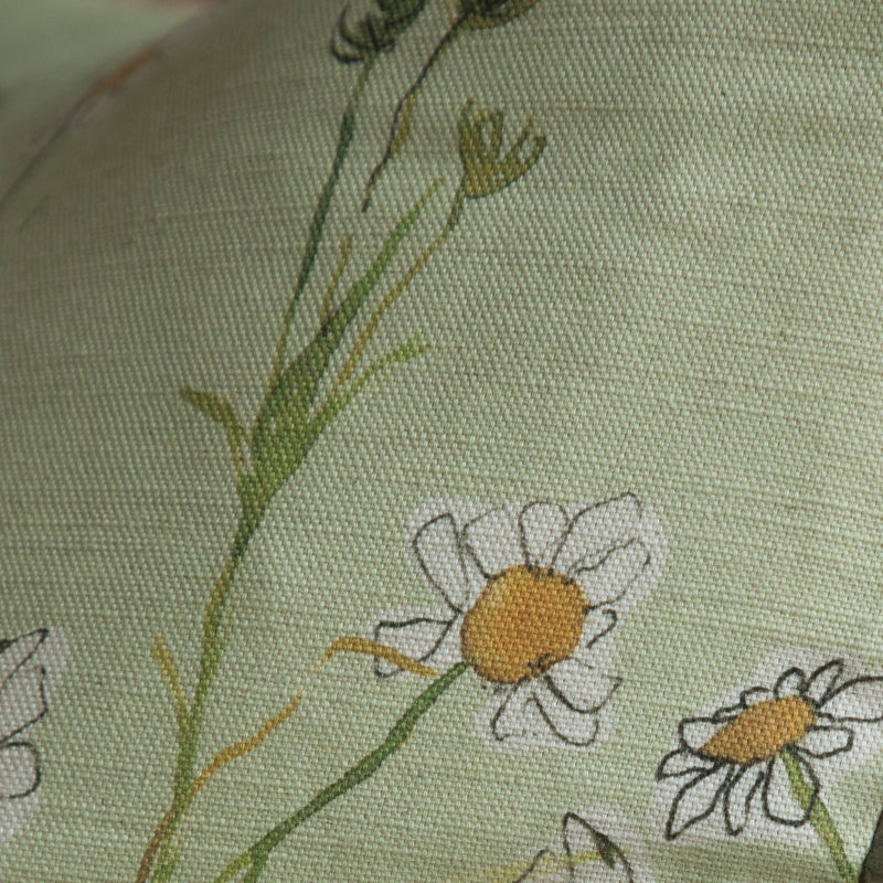 Ellaphie Natural Linen Cushion / Hand Painted Watercolour Printed Cushion / Sage / 50 x 50cm