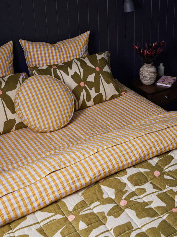 Olive Poppy Pillowcase Set Standard