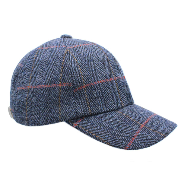 Callow Derby Tweed Baseball Cap : Midnight Blue