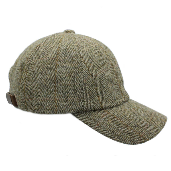 Callow Derby Tweed Baseball Cap : Sage Green