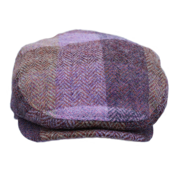 Kelty Harris Tweed Ladies Flat Cap : Lilac Patchwork / S/M