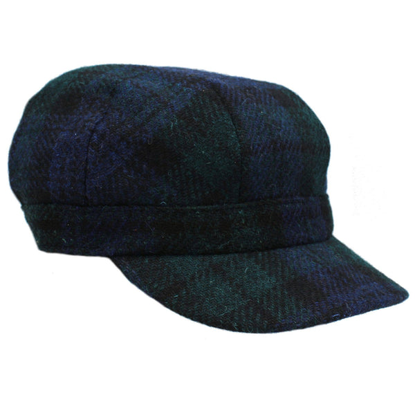 Rhona Harris Tweed Cadet Cap: Blackwatch / ONE SIZE