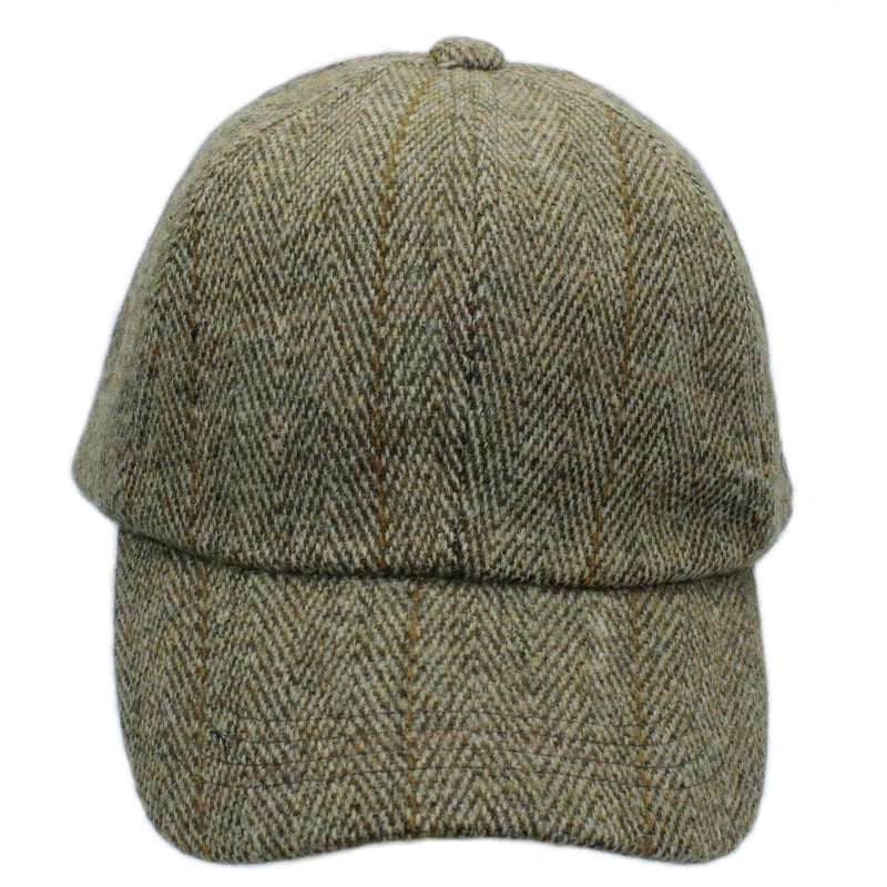 Callow Derby Tweed Baseball Cap : Sage Green