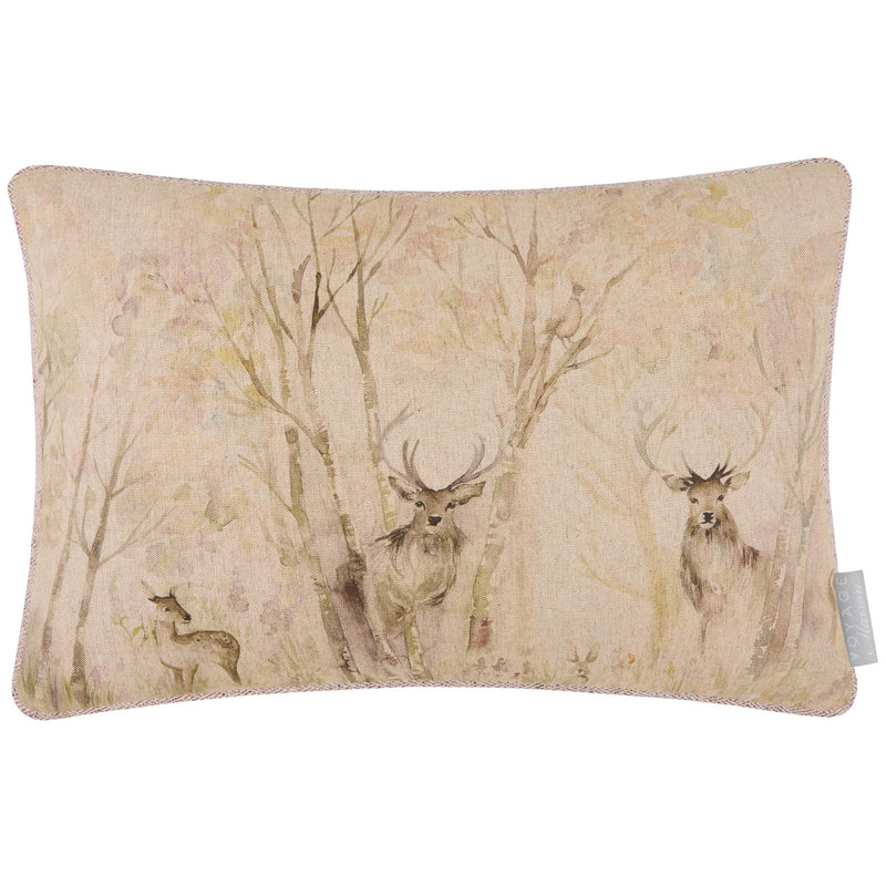 Enchanted Forest Natural Linen Cushion / Hand Painted Watercolour Printed / 40 x 60cm