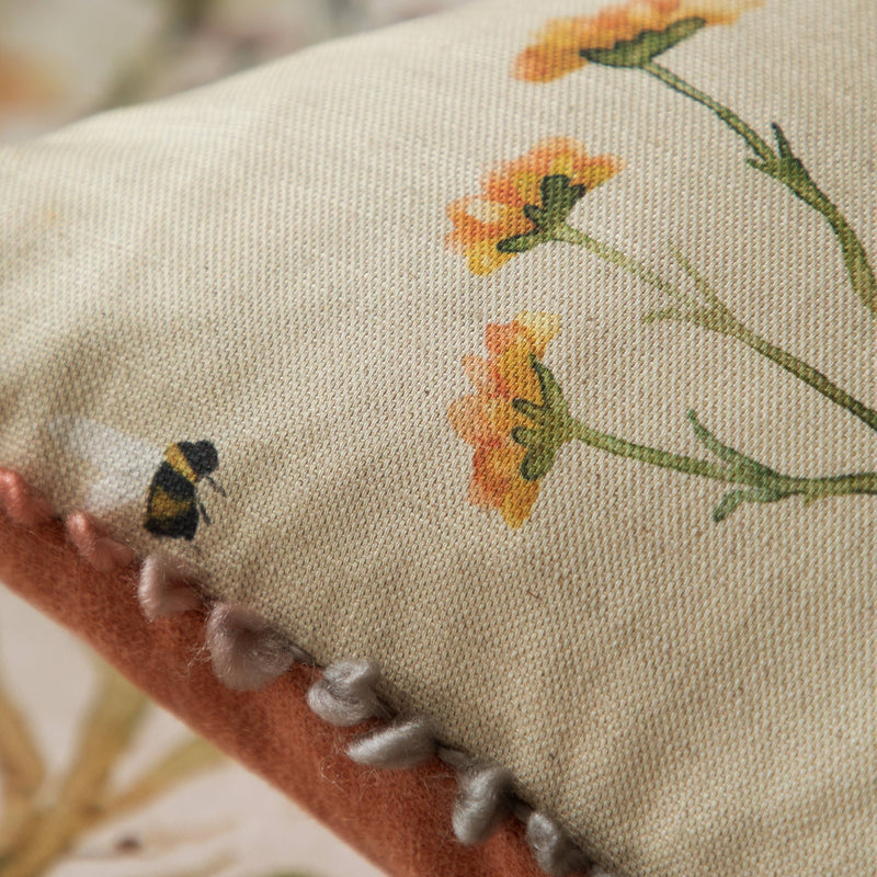 Daisy Watercolour Natural Linen Cushion / Hand Painted Watercolour Printed / 30 x 50cm
