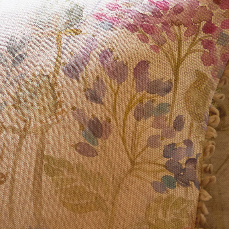 Cottage Garden Watercolour Printed Linen Cushion 40 x 60cm