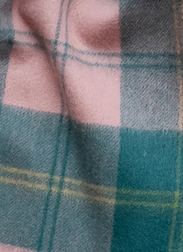 Lambswool Scarf Teal & Pink