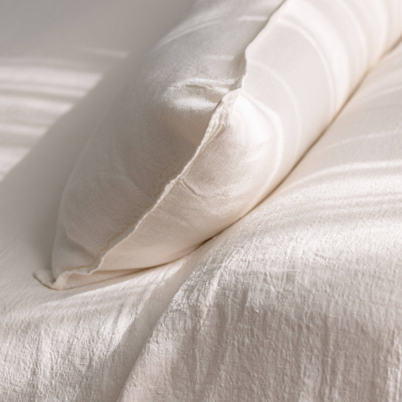 Luca Linen Bed Cover - Off White: 270x270cm