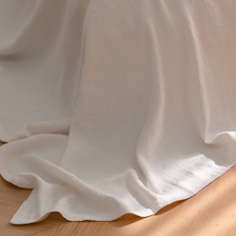 Luca Linen Bed Cover - Off White: 270x270cm