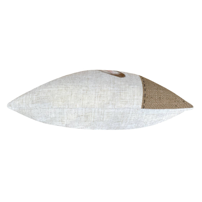 Hare Hand Painted Linen Cushion White: 43 x 43cm