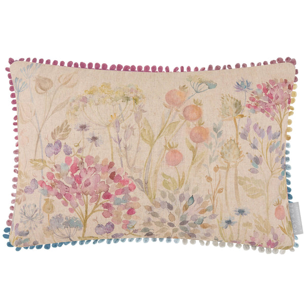 Cottage Garden Watercolour Printed Linen Cushion 40 x 60cm