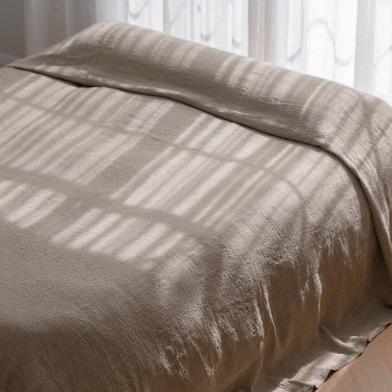 Luca Linen Bed Cover - Natural: 270x270cm