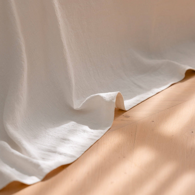 Luca Linen Bed Cover - Off White: 270x270cm