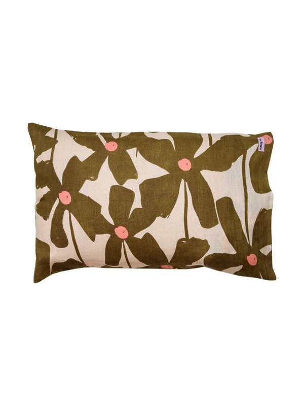 Olive Poppy Pillowcase Set Standard