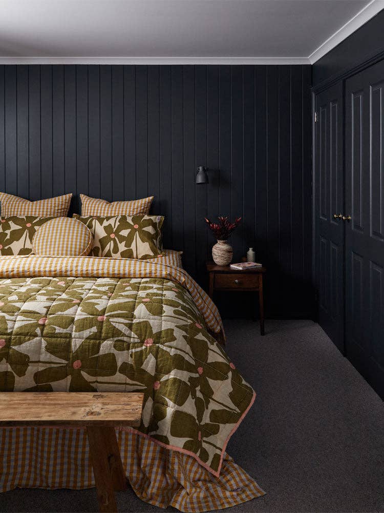 Olive Poppy Pillowcase Set Standard