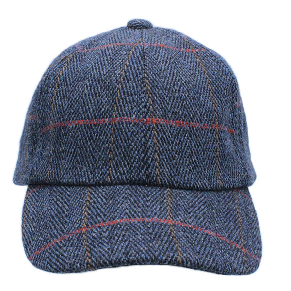 Callow Derby Tweed Baseball Cap : Midnight Blue