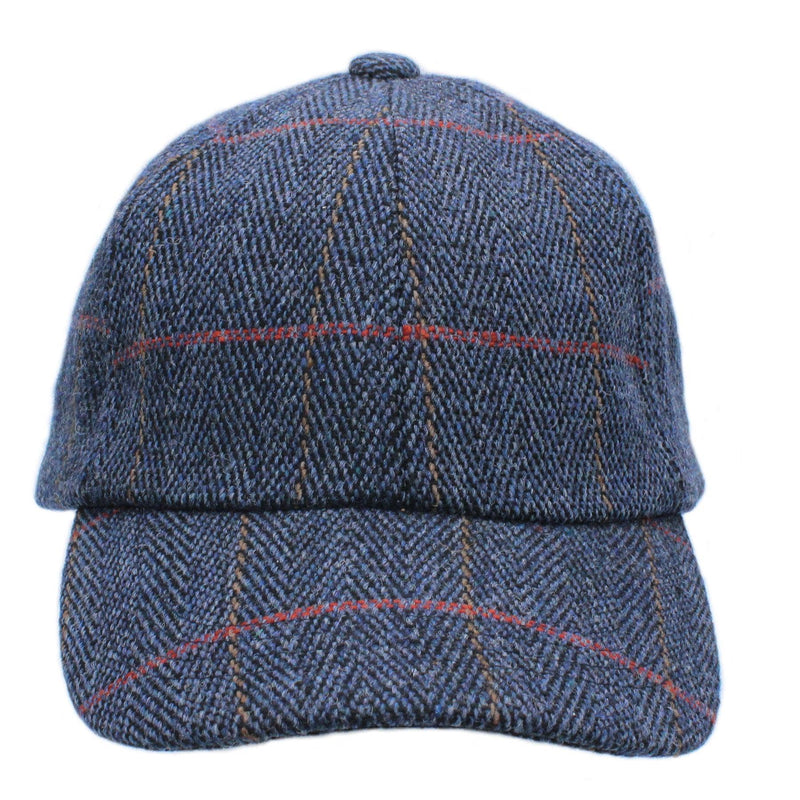 Callow Derby Tweed Baseball Cap : Midnight Blue