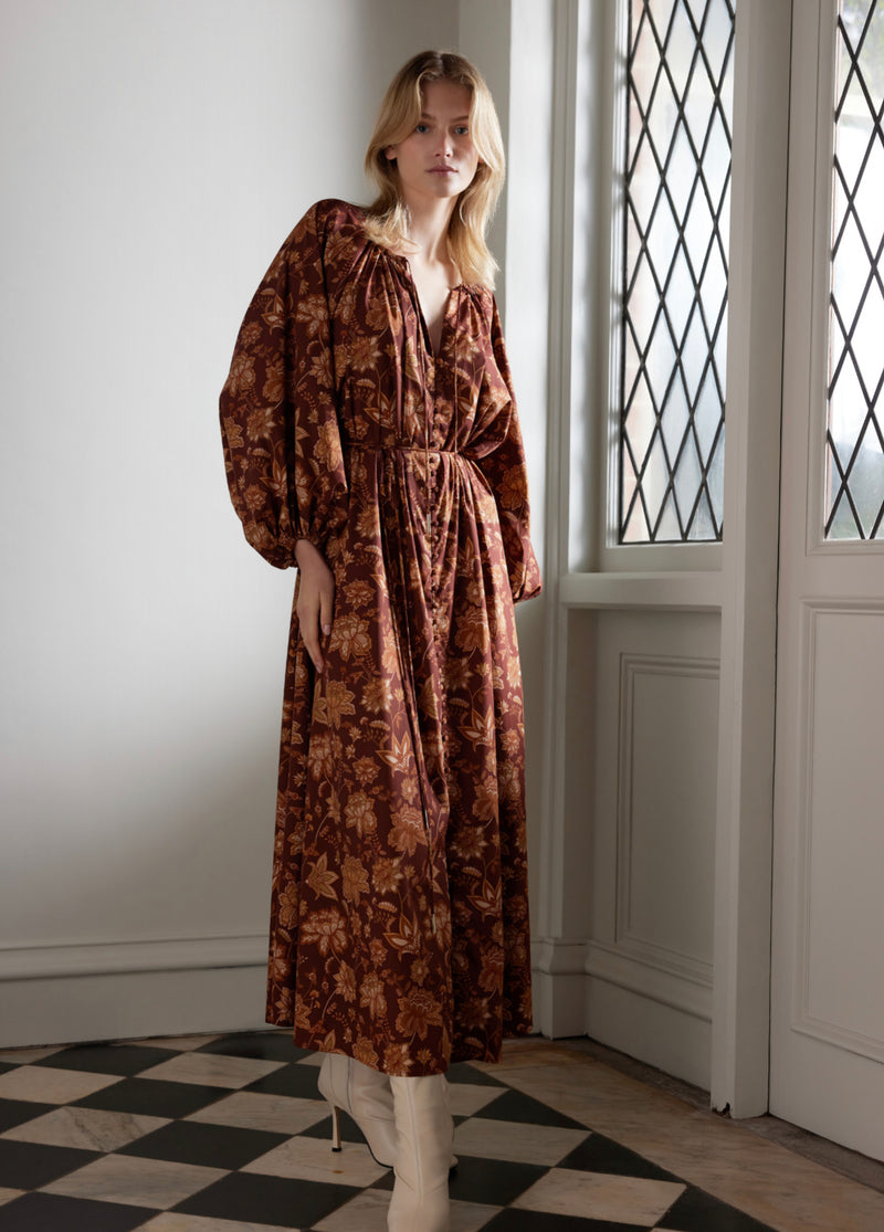 KINNEY - Astrid Dress Floral Burgundy