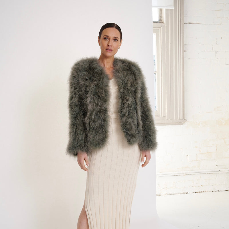 BIRDS OF A FEATHER - Angel Feather Jacket Moss