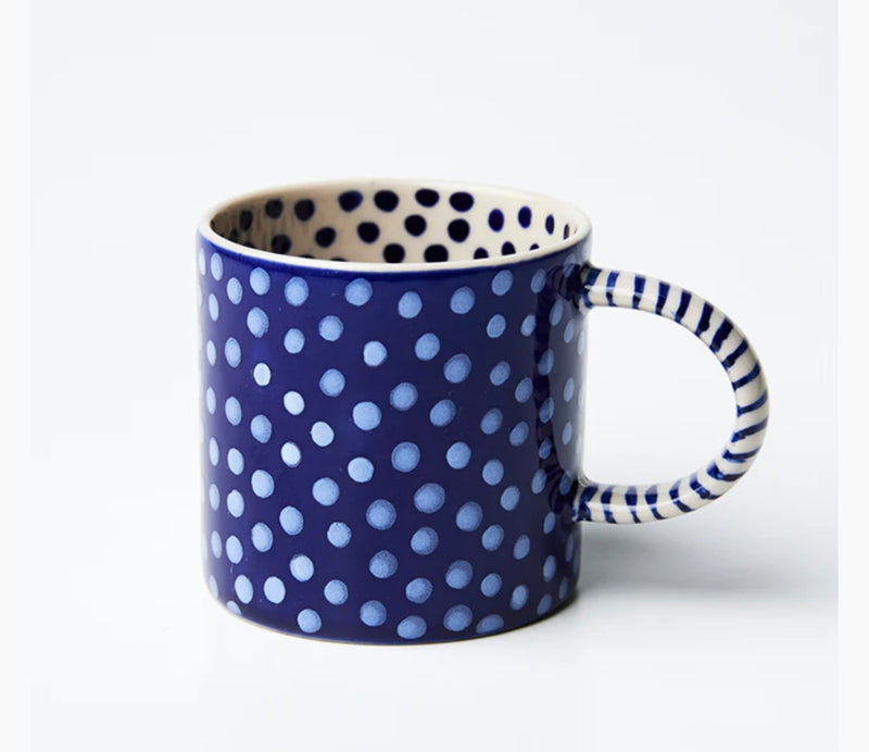 Chino Expresso Cups - navy spots