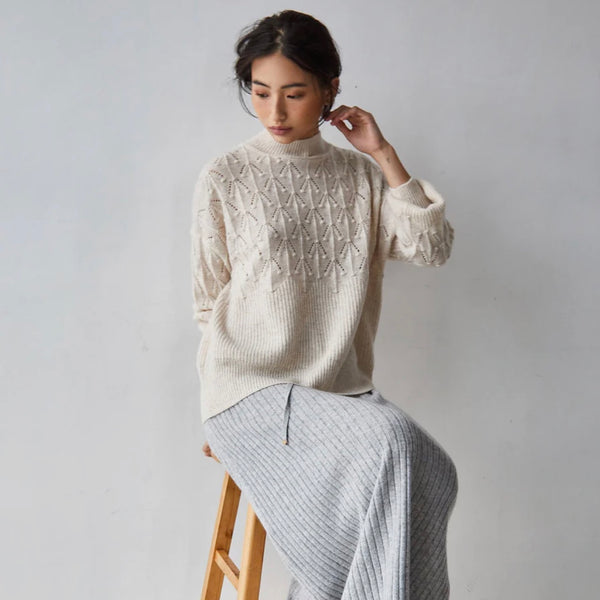 N.57 Bobble Cropped Sweater Cashmere Blend - Shell