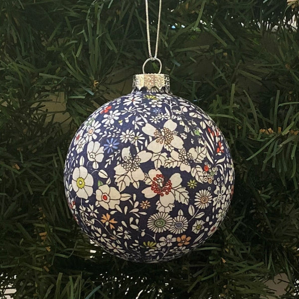 Liberty Christmas Baubles - June Meadows Navy