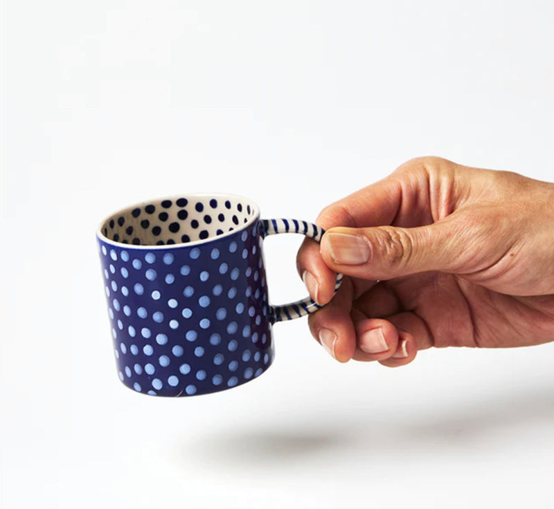 Chino Expresso Cups - navy spots